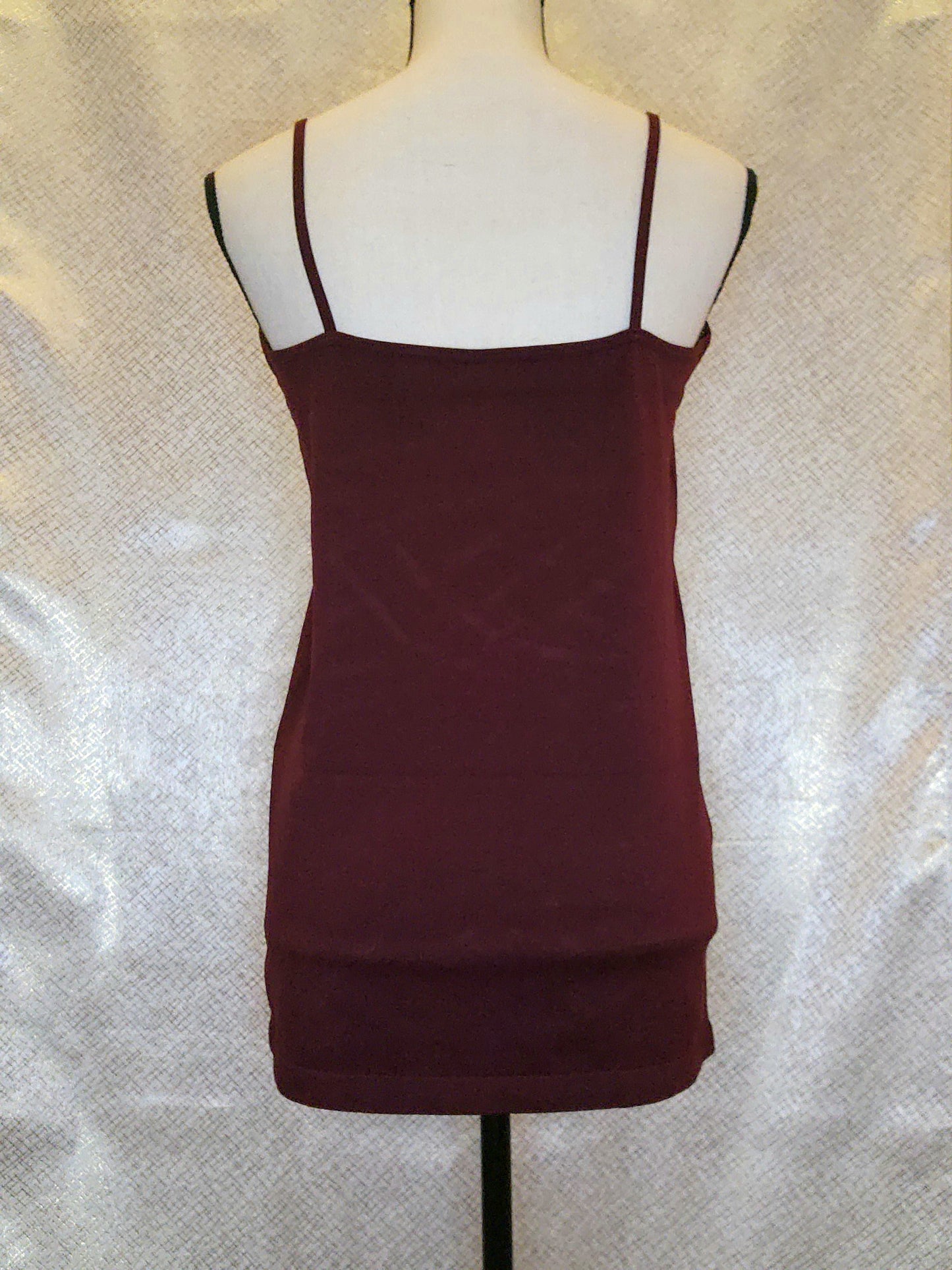 Plus Triple Criss-Cross Front Cami - Dark Burgundy