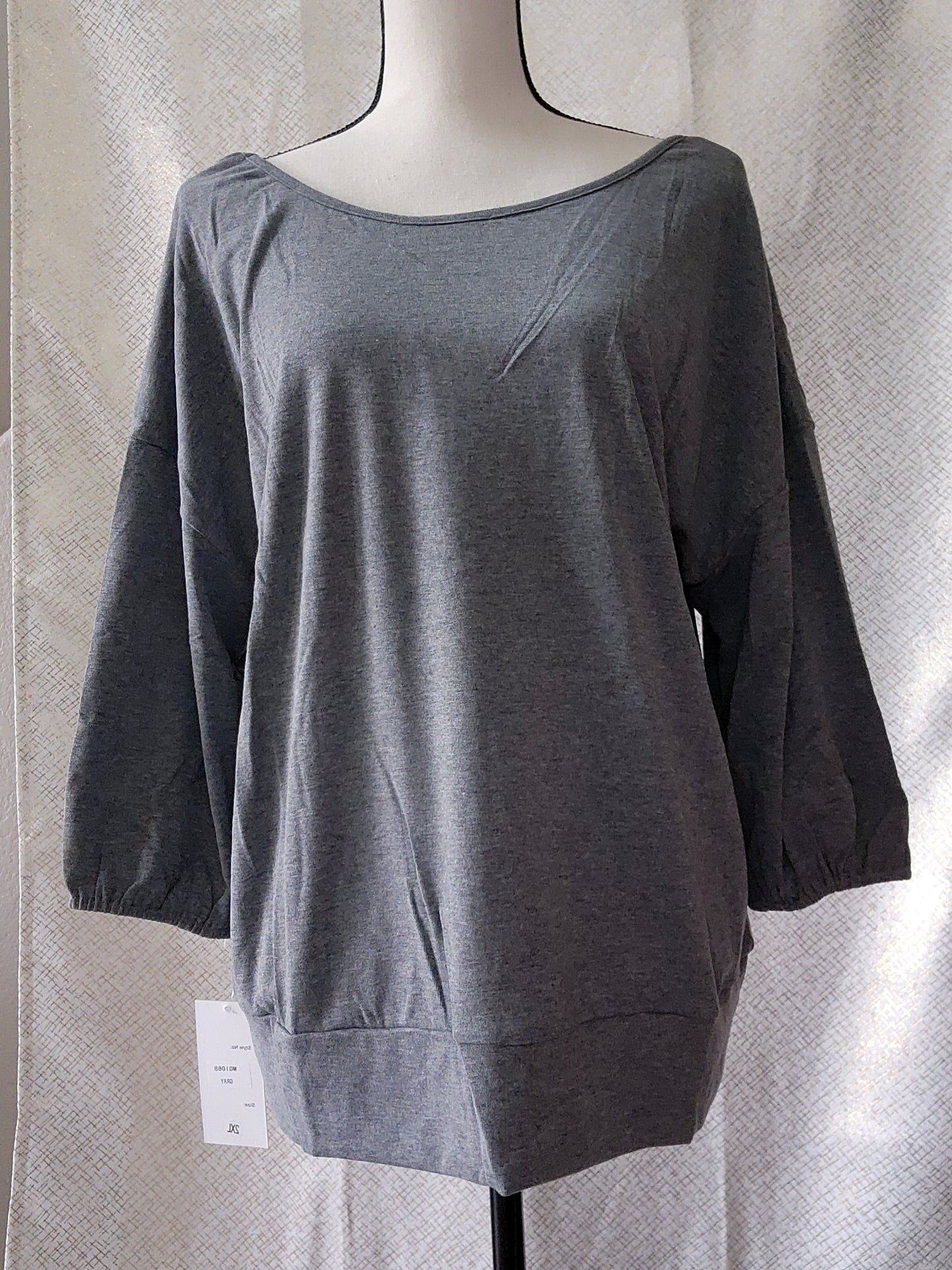 Plus Back Lace Detail Top - Dark Grey